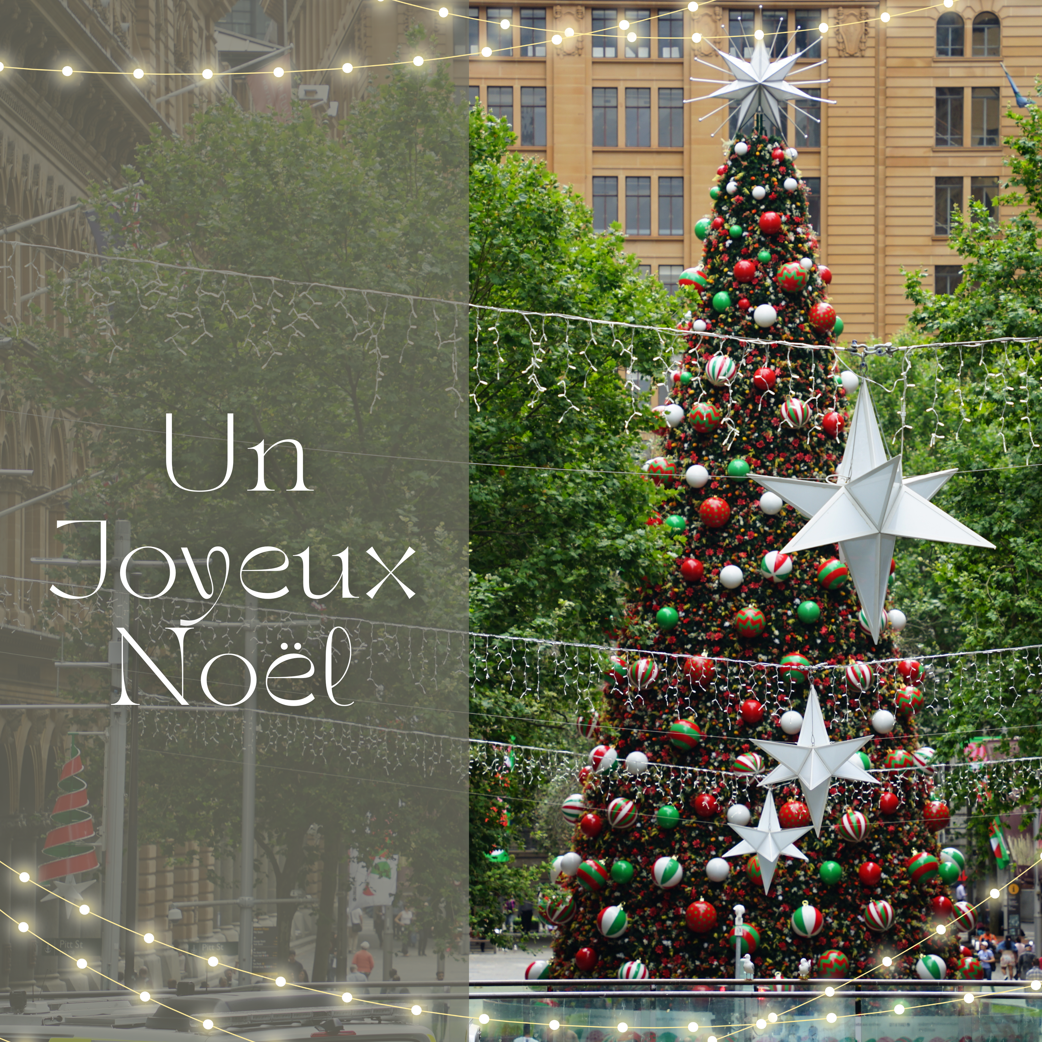 Carte Noël 2025 rectangle, sapin, boules