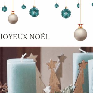 Carte Noël 2025, Bougies bleues